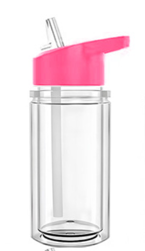 10 oz. kids plastic Snow Globe Cup w/ a flip top straw lid
