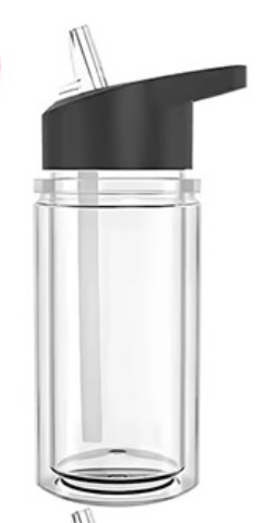 10 oz. kids plastic Snow Globe Cup w/ a flip top straw lid