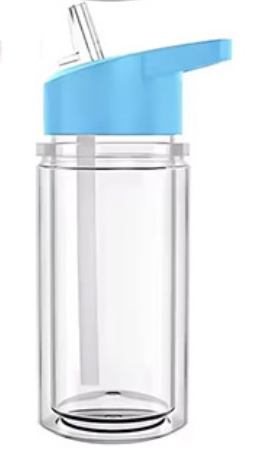 10 oz. kids plastic Snow Globe Cup w/ a flip top straw lid
