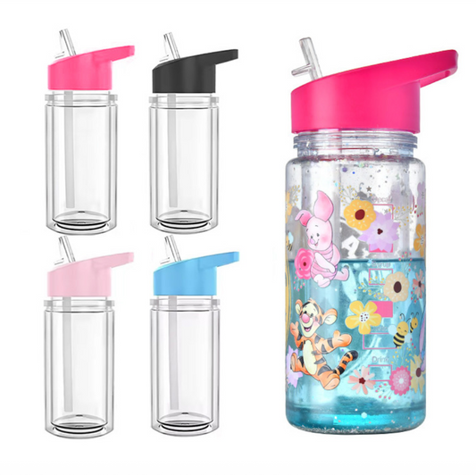 10 oz. kids plastic Snow Globe Cup w/ a flip top straw lid